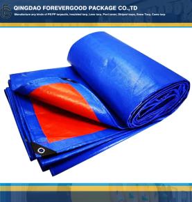 Heavy Duty Weight Orange Blue Polyethylene Tarpaulins With Corner